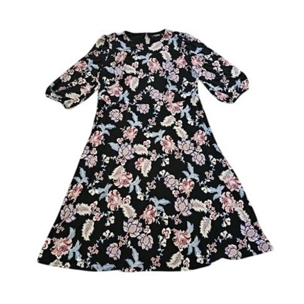 Lauren Ralph Lauren Floral Empire Waist Maxi Dress Size 18W Black Pink Blue
